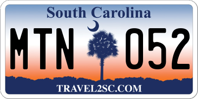SC license plate MTN052