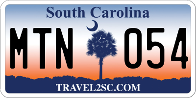 SC license plate MTN054