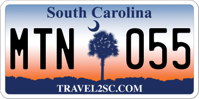 SC license plate MTN055