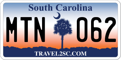 SC license plate MTN062