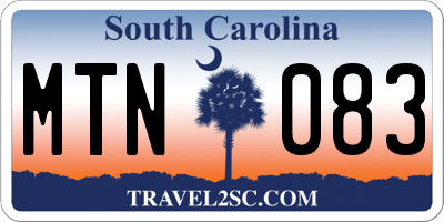 SC license plate MTN083