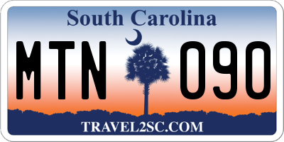 SC license plate MTN090