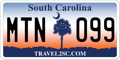 SC license plate MTN099