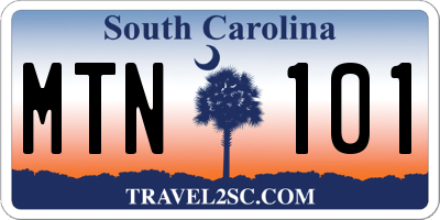 SC license plate MTN101