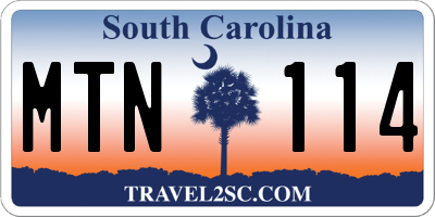 SC license plate MTN114