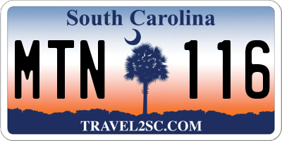 SC license plate MTN116