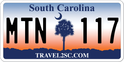 SC license plate MTN117