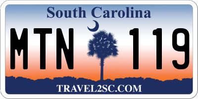 SC license plate MTN119