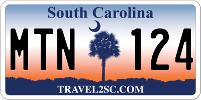 SC license plate MTN124
