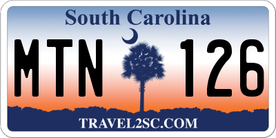 SC license plate MTN126