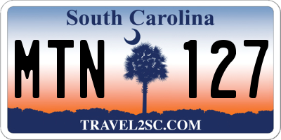 SC license plate MTN127