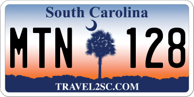 SC license plate MTN128