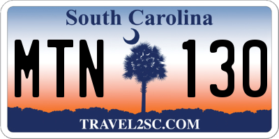 SC license plate MTN130