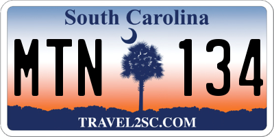 SC license plate MTN134