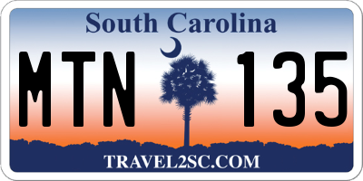 SC license plate MTN135