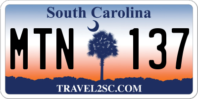 SC license plate MTN137