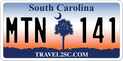 SC license plate MTN141