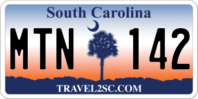 SC license plate MTN142