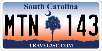 SC license plate MTN143