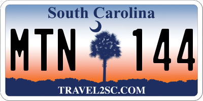 SC license plate MTN144