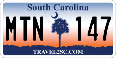 SC license plate MTN147