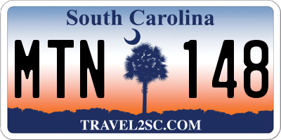 SC license plate MTN148