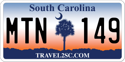 SC license plate MTN149