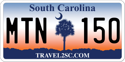 SC license plate MTN150
