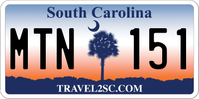 SC license plate MTN151