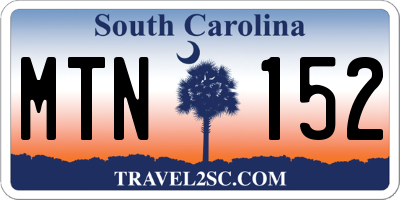 SC license plate MTN152