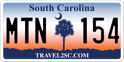 SC license plate MTN154