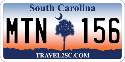 SC license plate MTN156