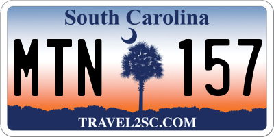 SC license plate MTN157