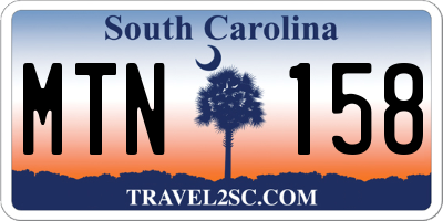 SC license plate MTN158