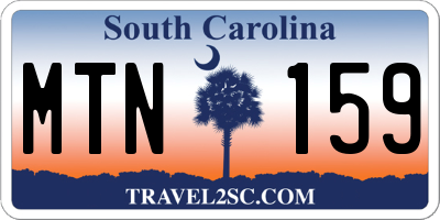 SC license plate MTN159
