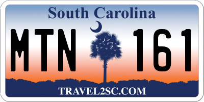 SC license plate MTN161
