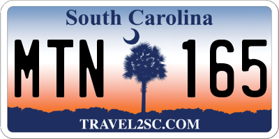 SC license plate MTN165