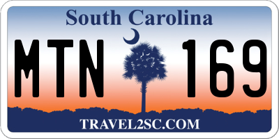 SC license plate MTN169