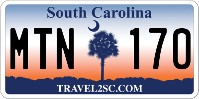 SC license plate MTN170