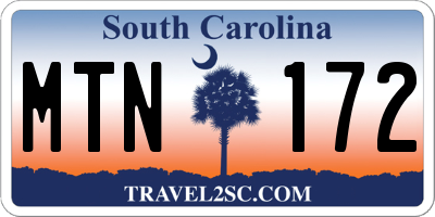 SC license plate MTN172