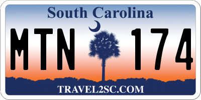 SC license plate MTN174