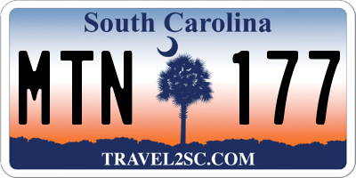SC license plate MTN177