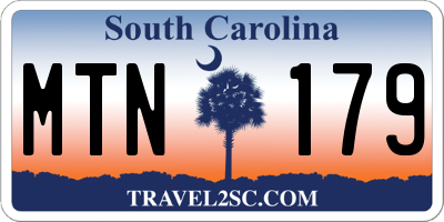 SC license plate MTN179