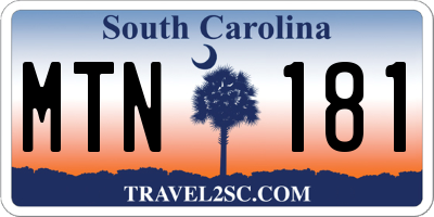 SC license plate MTN181