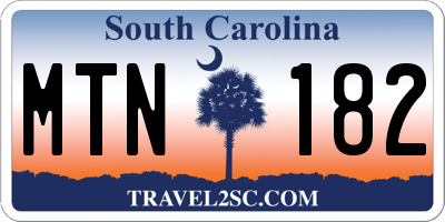 SC license plate MTN182