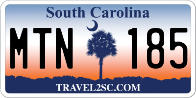 SC license plate MTN185