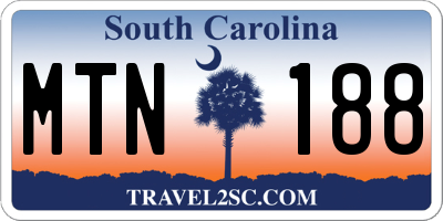 SC license plate MTN188