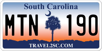 SC license plate MTN190