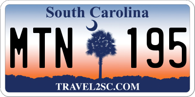 SC license plate MTN195