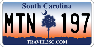 SC license plate MTN197
